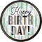 Creative Converting Minted Milestone Chocolate Chip Mint 'Happy Birthday' Dinner Plates, 96PK 372519 - alternate 1